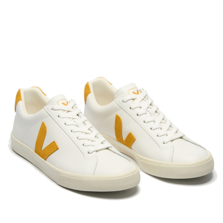 Zapatillas urban VEJA esplar leather white safran para mujer - Querol online