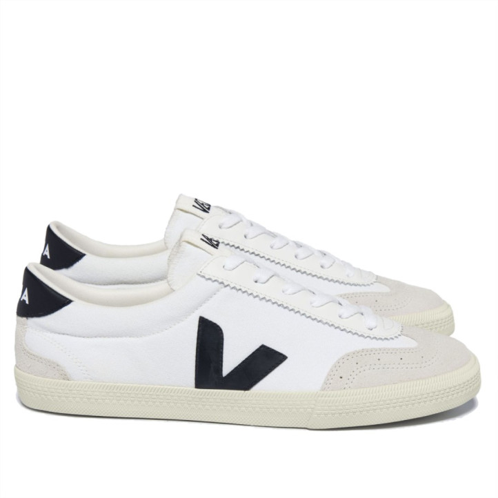 Zapatillas urban VEJA volley canvas white black para mujer - Querol online