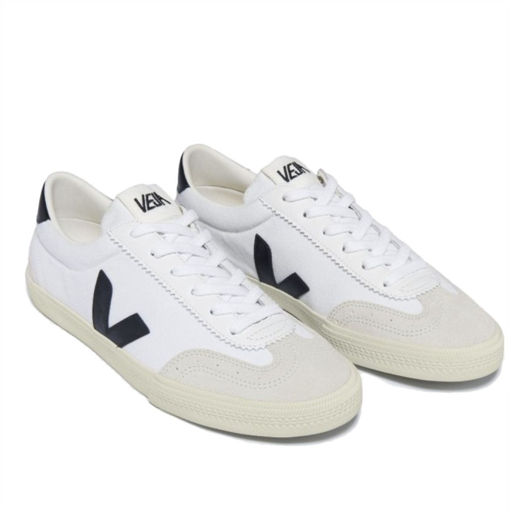 Zapatillas urban VEJA volley canvas white black para mujer - Querol online