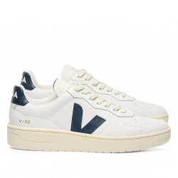 Zapatillas urban VEJA v-90 leather white nautico para mujer - Querol online