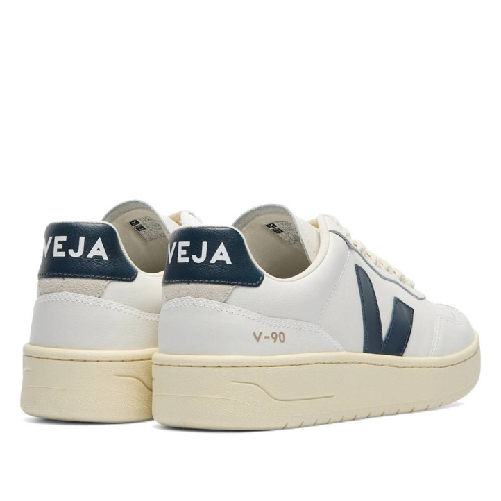 Zapatillas urban VEJA v-90 leather white nautico para mujer - Querol online