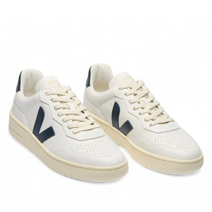 Zapatillas urban VEJA v-90 leather white nautico para mujer - Querol online