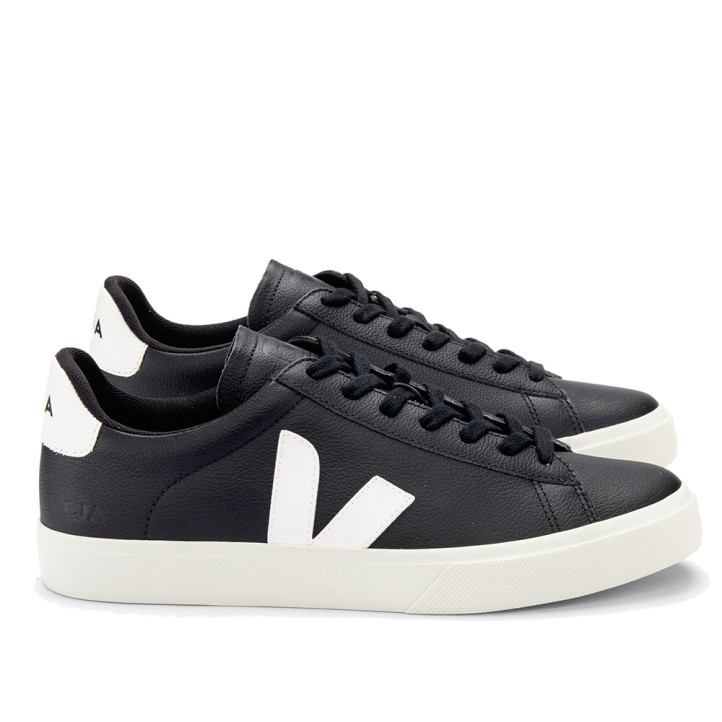 Zapatillas deportivas VEJA campo leather black white para hombre - Querol online