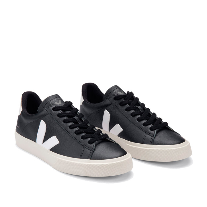 Zapatillas deportivas VEJA campo leather black white para hombre - Querol online