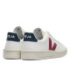 Zapatillas urban VEJA v-12 leather white marsala nautico para mujer - Querol online