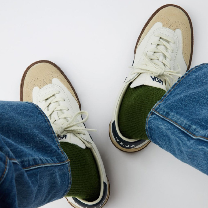 Zapatillas urban VEJA volley leather white nautico bark mujer - Querol online