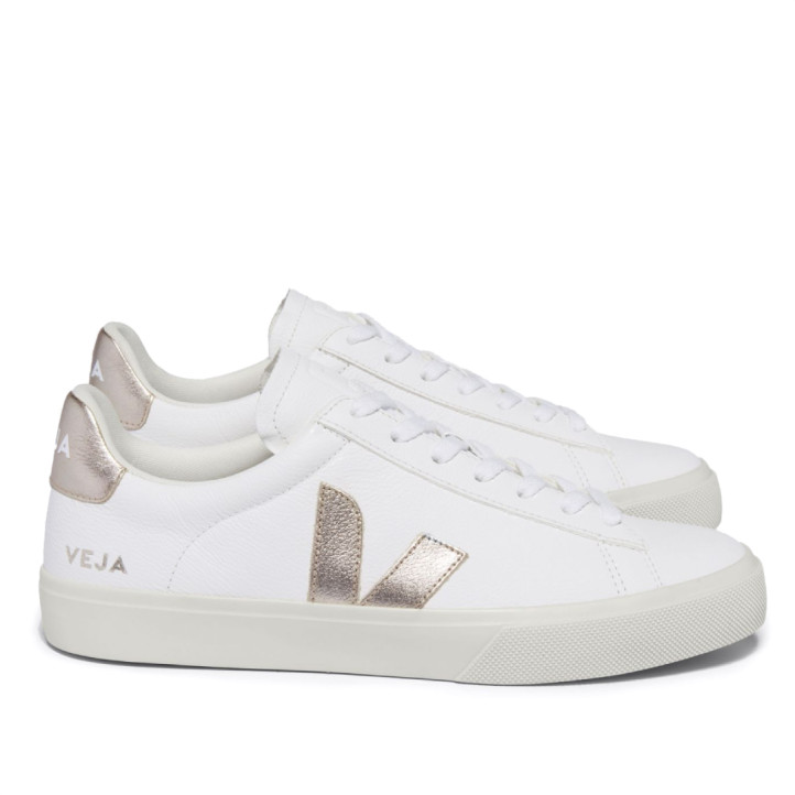 Zapatillas urban VEJA campo leather white platine mujer - Querol online
