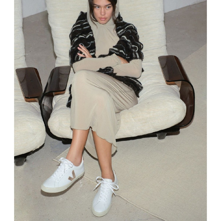Zapatillas urban VEJA campo leather white platine mujer - Querol online