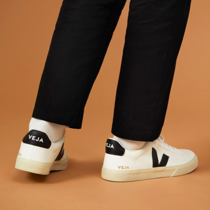 Zapatillas urban VEJA campo leather white black mujer - Querol online