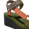 Sandalias cuña FLY LONDON yefa en gris, multicolor y verde militar de estilo deportivo