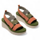 Sandalias cuña FLY LONDON yerefly en coral, gris y verde con tiras elásticas - Querol online