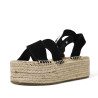 Sandàlies plataformes ETIKA antilla negres amb plataforma de ràfia