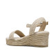 Sandalias cuña ETIKA barrosa natural con fibra trenzada - Querol online