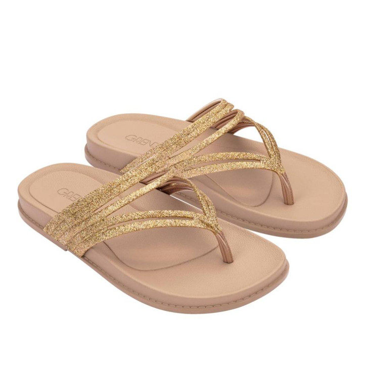 CHANCLAS DE MUJER GRENDHA RADIANTE RAST AD DORADO - Querol online