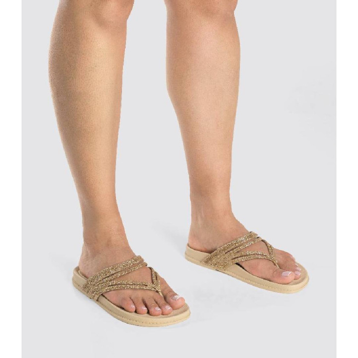 CHANCLAS DE MUJER GRENDHA RADIANTE RAST AD DORADO - Querol online