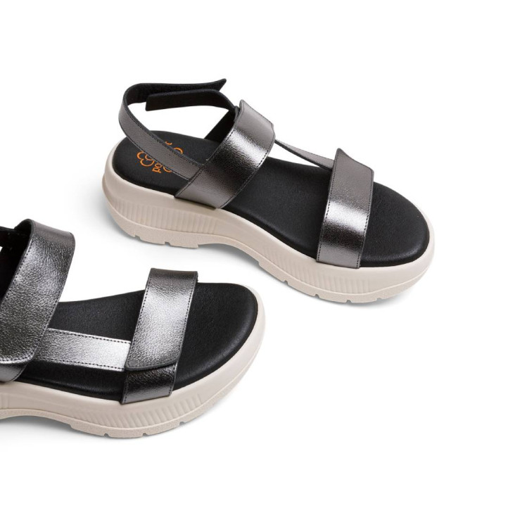 SANDALIA DEPORTIVA DE PLATAFORMA PLOMO NATALIA PORRONET - Querol online