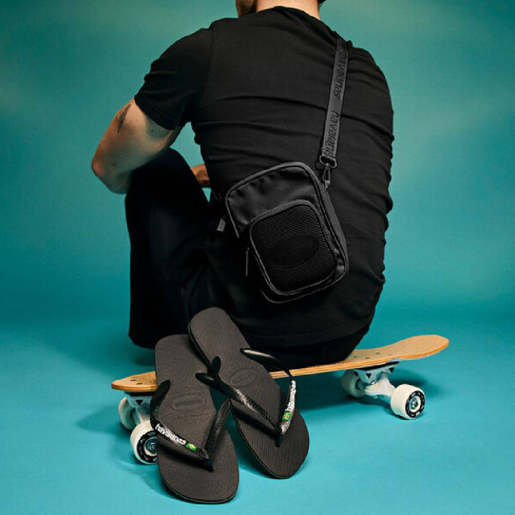Chanclas Havaianas brasil logo black/black para hombre - Querol online