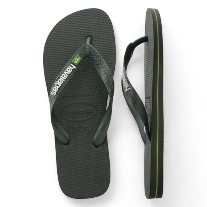 Chanclas Havaianas brasil logo green olive para hombre - Querol online