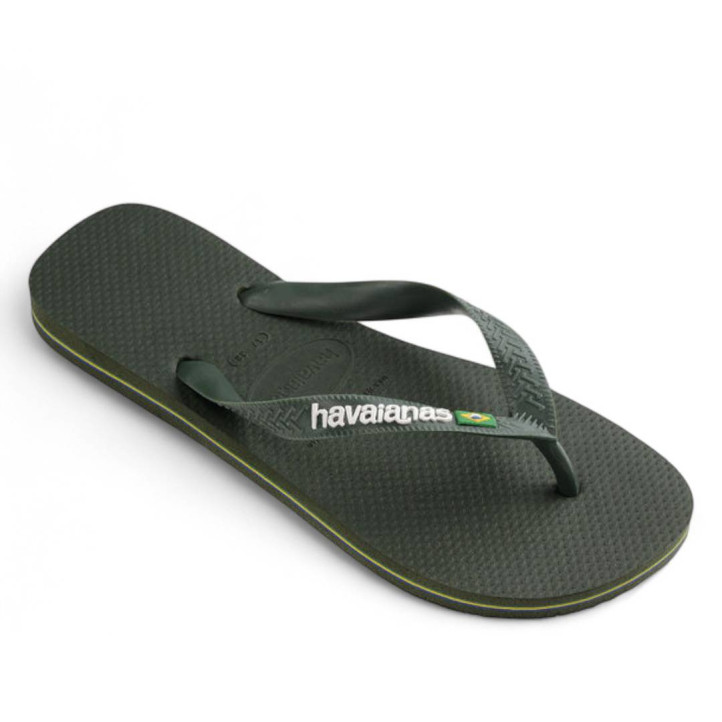 Chanclas Havaianas brasil logo green olive para hombre - Querol online