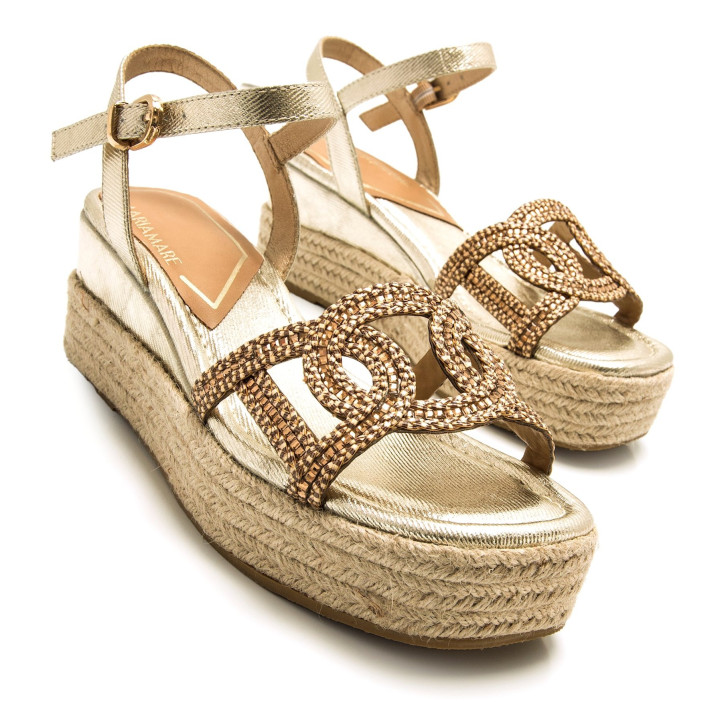 SANDALIAS DE MUJER MARIAMARE RICCIA ORO 68564 60494 - Querol online