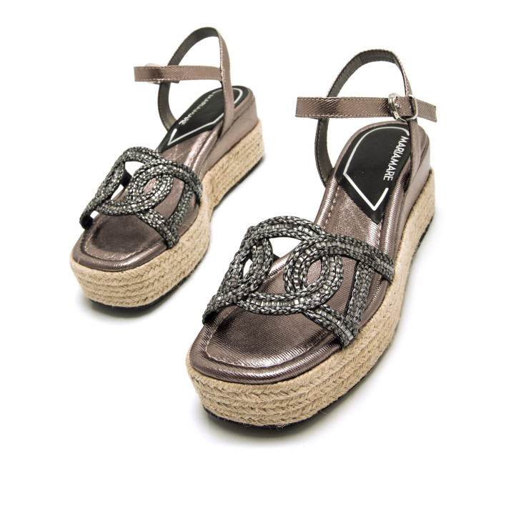 SANDALIAS DE MUJER MARIAMARE RICCIA PLATA 68564 60495 - Querol online