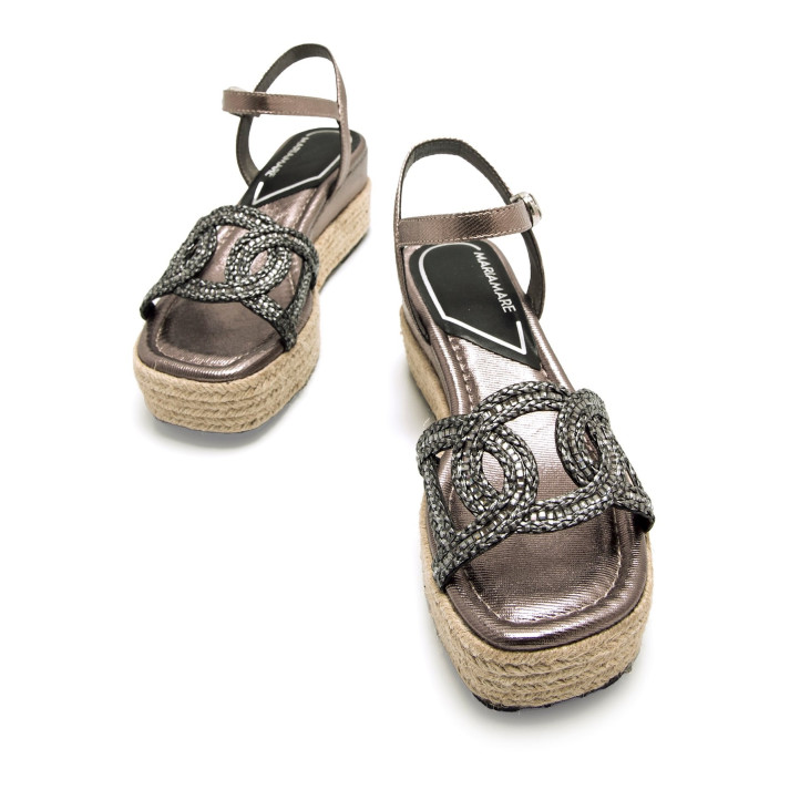 SANDALIAS DE MUJER MARIAMARE RICCIA PLATA 68564 60495 - Querol online