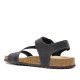 Sandalias Lobo ararat marrón chocolate con tiras cruzadas y doble hebilla - Querol online