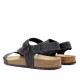Sandalias Lobo ararat marrón chocolate con tiras cruzadas y doble hebilla - Querol online