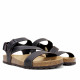 Sandalias Lobo ararat marrón chocolate con tiras cruzadas y doble hebilla - Querol online