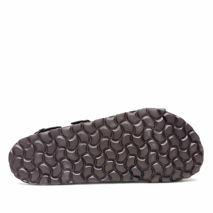 Sandàlies Lobo ararat marró xocolata amb tires creuades i doble sivella - Querol online