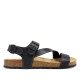 Sandalias Lobo ararat marrón chocolate con tiras cruzadas y doble hebilla - Querol online