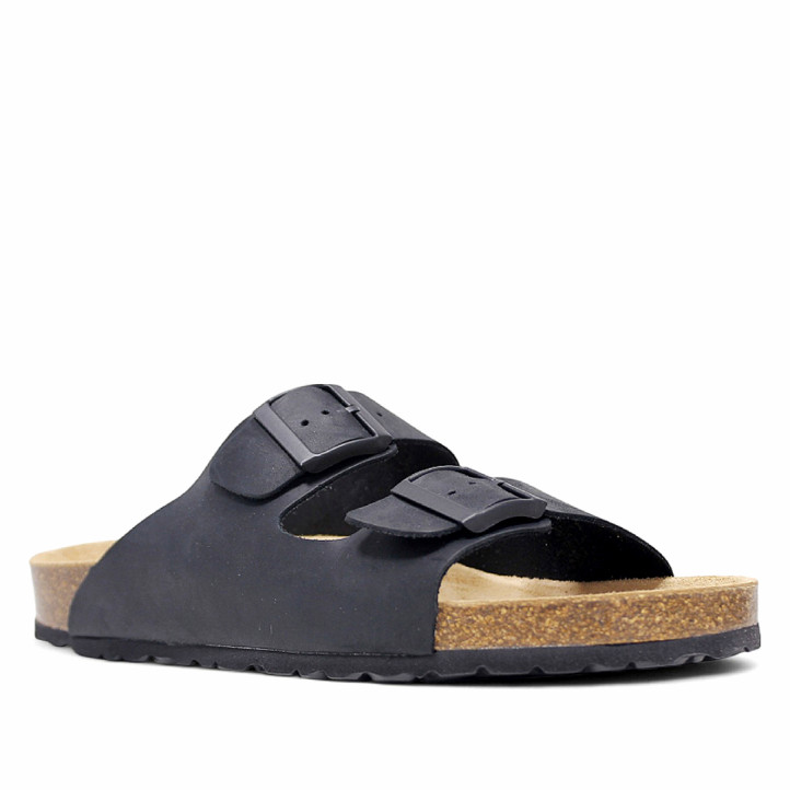 Sandàlies Lobo tahoe negres estil bio amb doble sivella - Querol online