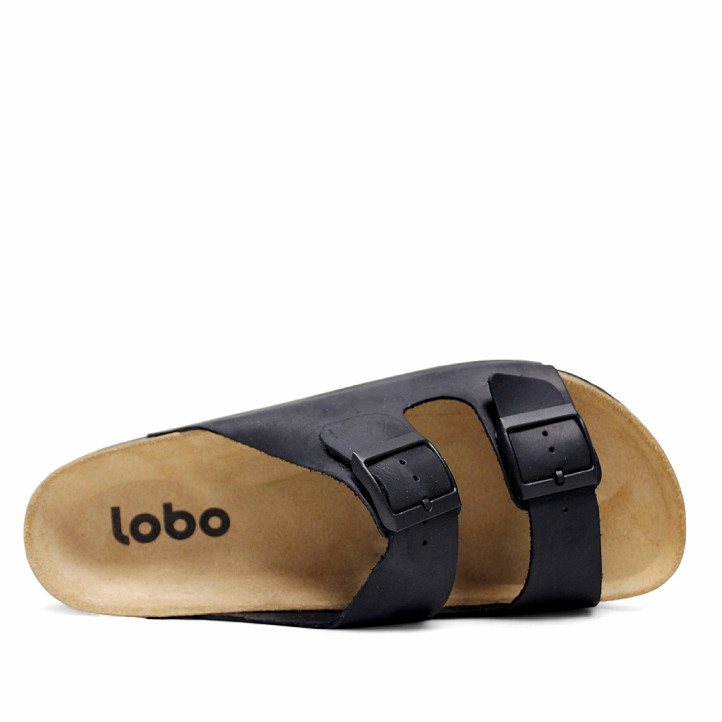 Sandàlies Lobo tahoe negres estil bio amb doble sivella - Querol online