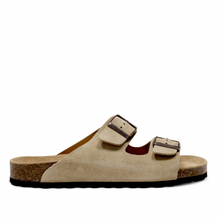 Sandàlies Lobo tahoe taupe estil bio amb doble sivella - Querol online