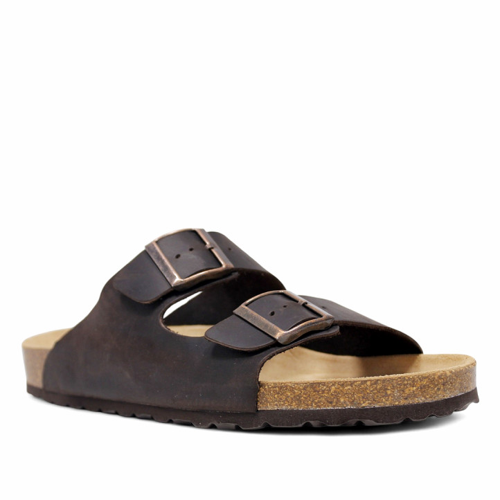 Sandàlies Lobo tahoe marrons estil bio amb doble sivella - Querol online