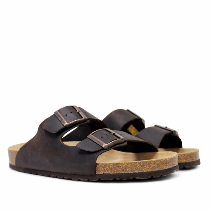Sandàlies Lobo tahoe marrons estil bio amb doble sivella - Querol online