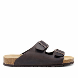 Sandalias Lobo tahoe marrones estilo bio con doble hebilla