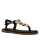 Sandalias planas Redlove danae marrones de piel atadas al tobillo y con medallas - Querol online
