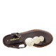 Sandalias planas Redlove danae marrones de piel atadas al tobillo y con medallas - Querol online