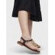Sandalias planas Redlove danae marrones de piel atadas al tobillo y con medallas - Querol online