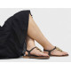 Sandalias planas Redlove danae marrones de piel atadas al tobillo y con medallas - Querol online