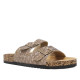 Sandalias planas taupe estilo bio con detalles brillantes efecto espejo - Querol online