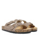 Sandalias planas taupe estilo bio con detalles brillantes efecto espejo - Querol online
