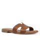 Sandàlies planes Redlove cloe marrons amb disseny geomètric de pell - Querol online