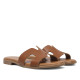Sandàlies planes Redlove cloe marrons amb disseny geomètric de pell - Querol online