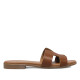 Sandàlies planes Redlove cloe marrons amb disseny geomètric de pell - Querol online