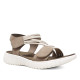 Sandalias planas beige con tiras elásticas y cierre con velcro de estilo deportivo - Querol online