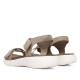 Sandalias planas beige con tiras elásticas y cierre con velcro de estilo deportivo - Querol online