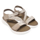 Sandalias planas beige con tiras elásticas y cierre con velcro de estilo deportivo - Querol online