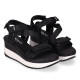 Sandalias cuña Chika 10 roco 07 negras con correas ajustables - Querol online